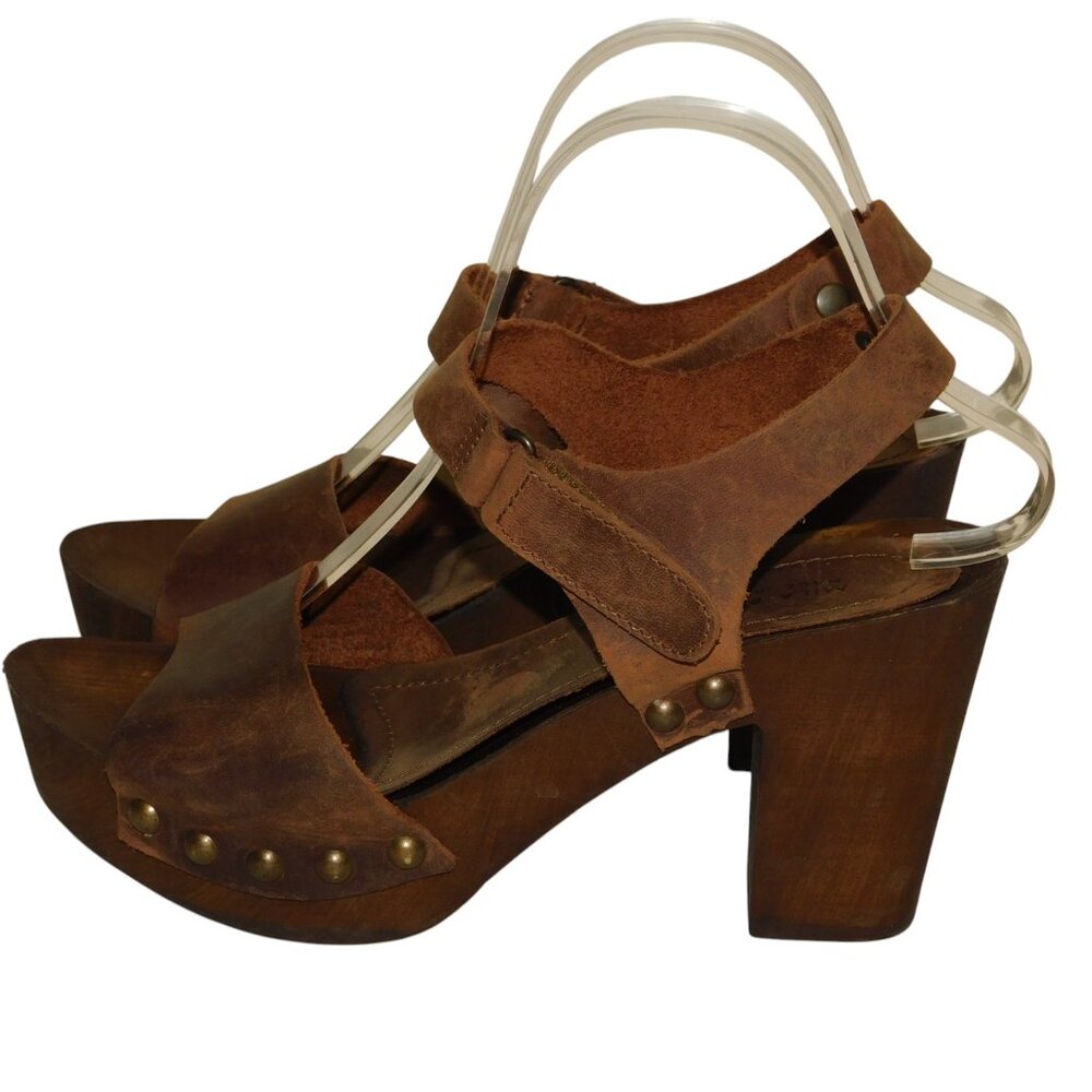 Mila Paoli Made In Italy Leather Heel Sandals Size 39 US Size 8 - Picture 9 of 12